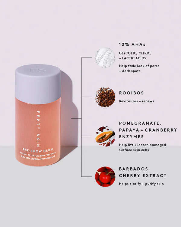 PRE-SHOW GLOW INSTANT RETEXTURIZING 10% AHA TREATMENT + REUSABLE APPLICATOR
